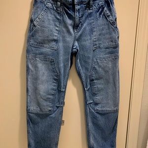 "Anthropologie patchwork pilcro the wanderer blue jean utility 30P